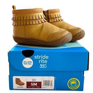 Stride Rite Bianca Brown Bootie Girl’s Toddler Boots EUC with Box